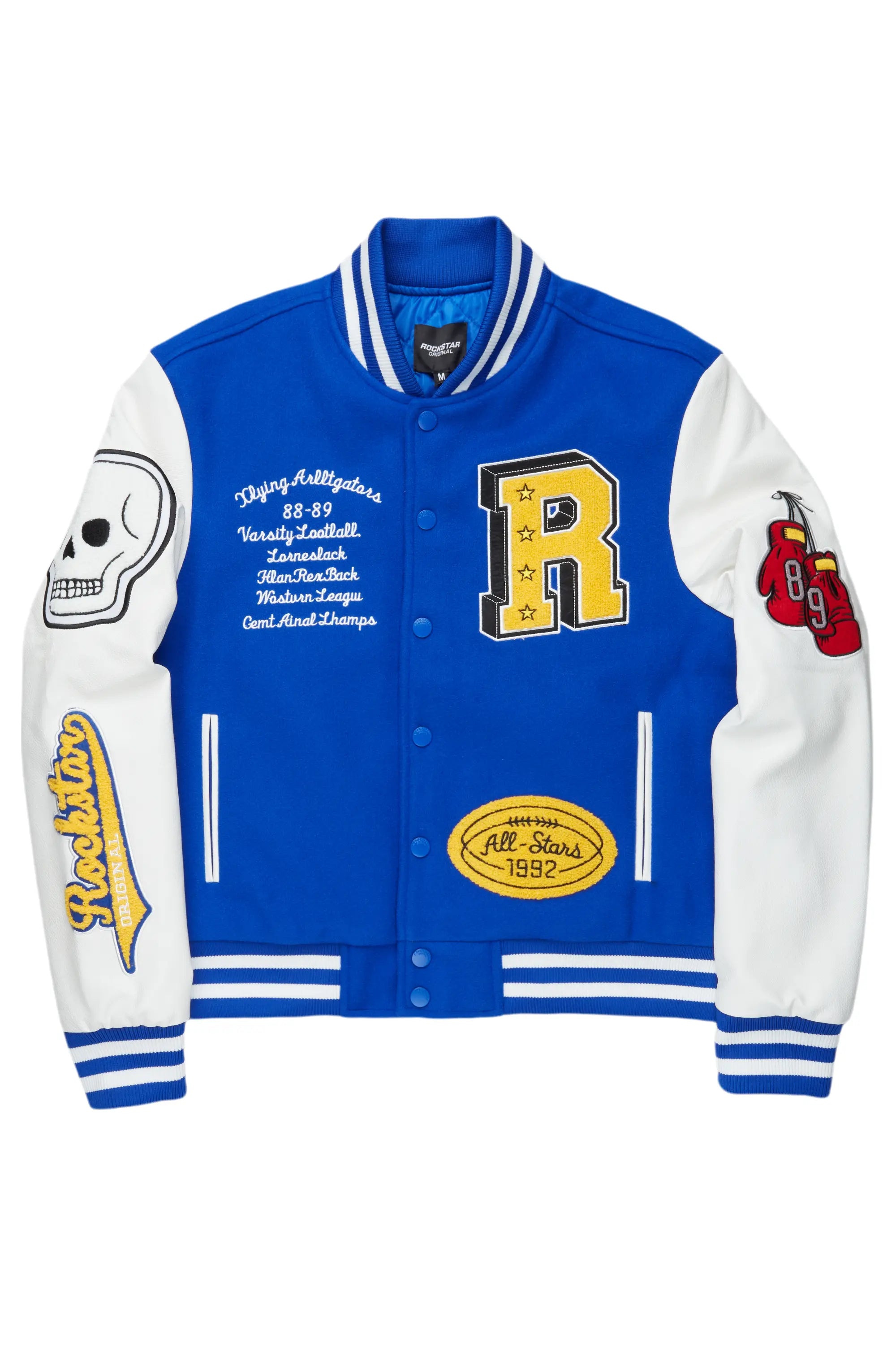 Ahjalee Royal Blue Oversized Varsity Jacket
