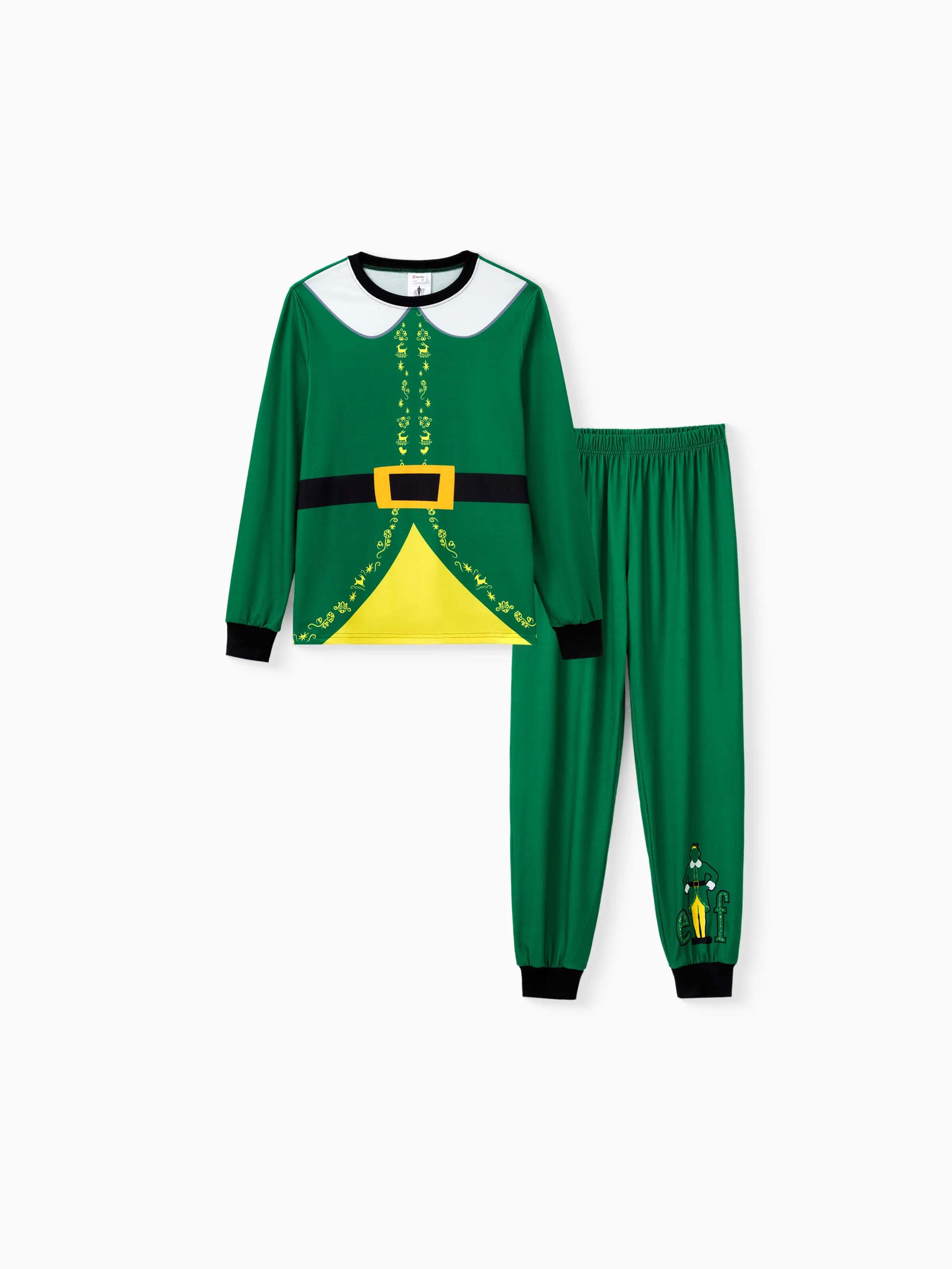 Christmas Family Matching Belt and Collar Pajamas Sets with Christmas Socks