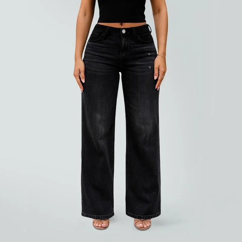 Jeans for Women Mid-Low Rise Stretch Baggy