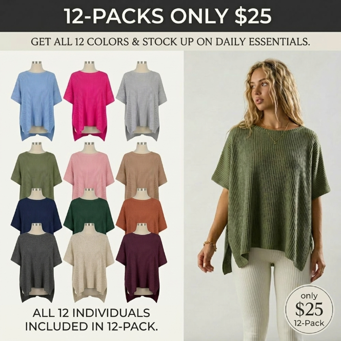 Women’s Short Sleeve Knit Sweater Top (Loose Fit, Soft & Breathable)