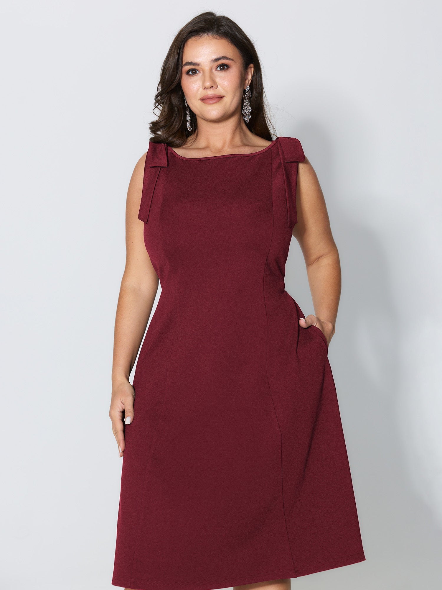 Shoulder Tie Sculpting Bodice Mini Dress