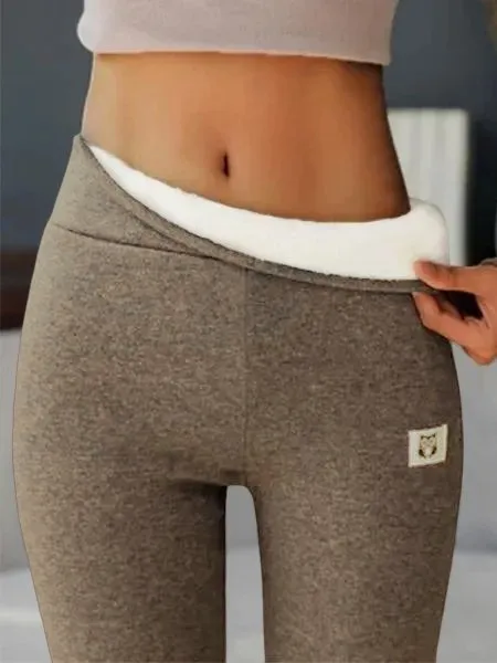 Casual Fleece Lined Leggings Pants High Waist Athletic Pants Tummy Control Stretch Workout Yoga Soft Clouds Leggings