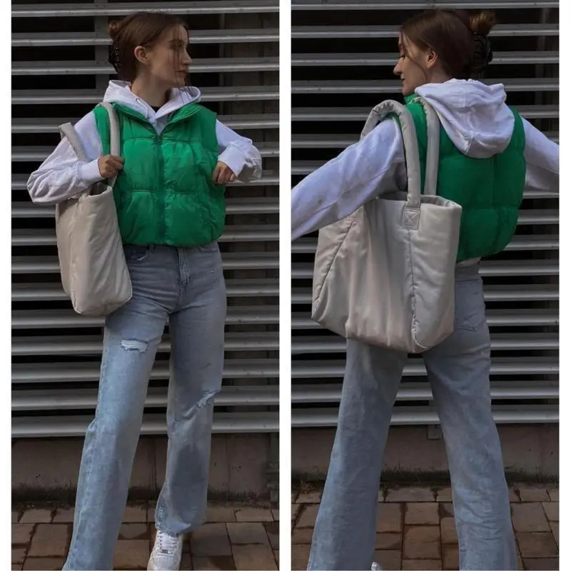 Sleeveless padded puffer vest