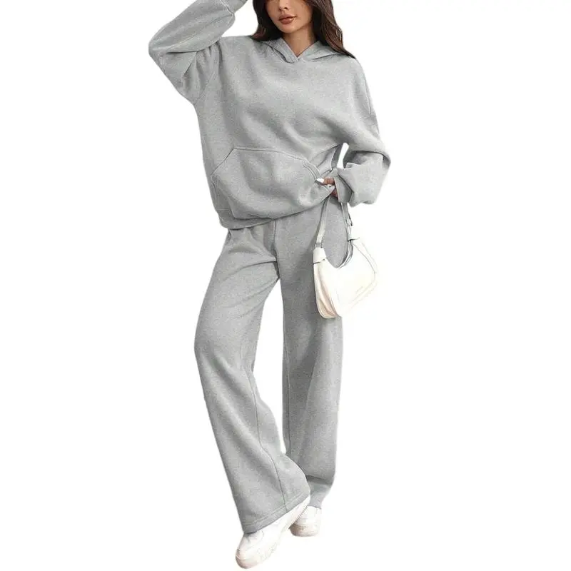 Women's Hooded Sweatshirt & Pants Casual Comfy Loungewear Set