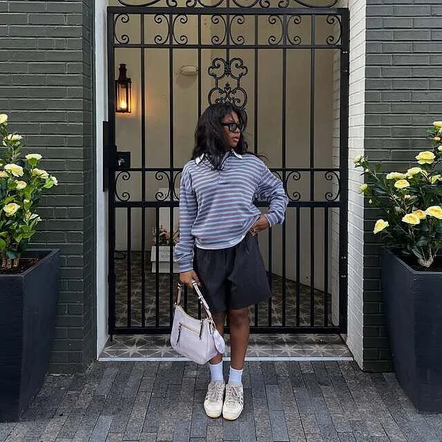 Stripey Oversized Collared Shirt