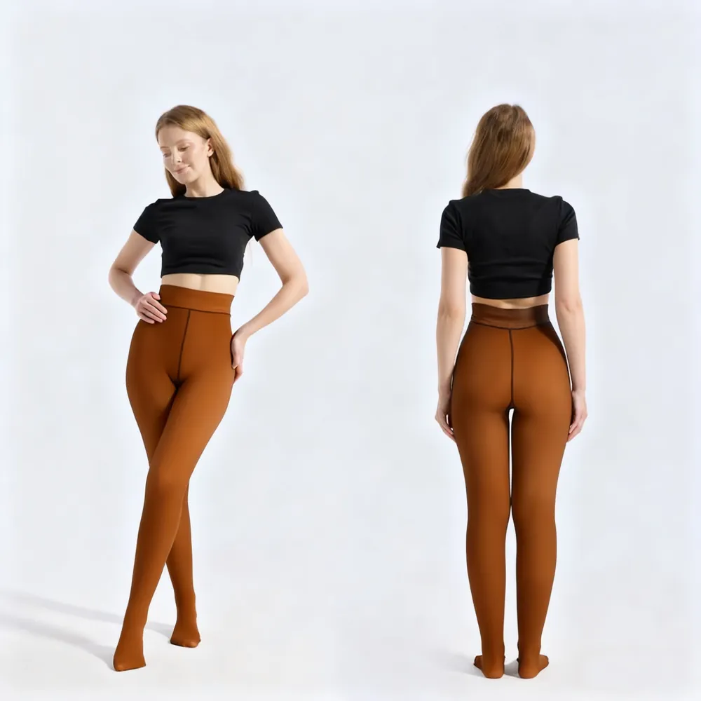 Fleece Lined Tights Sheer Women