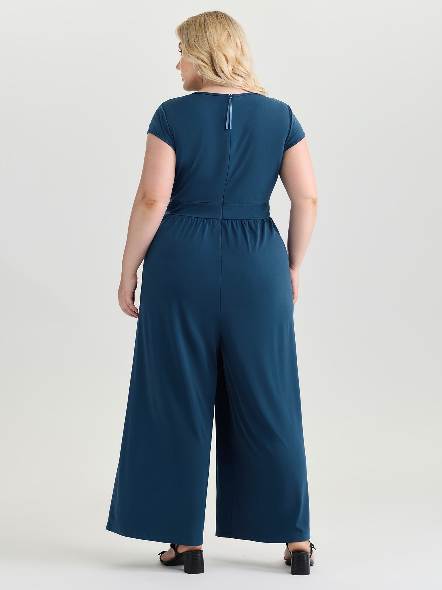 Minimalist Overlap Plain Jumpsuit