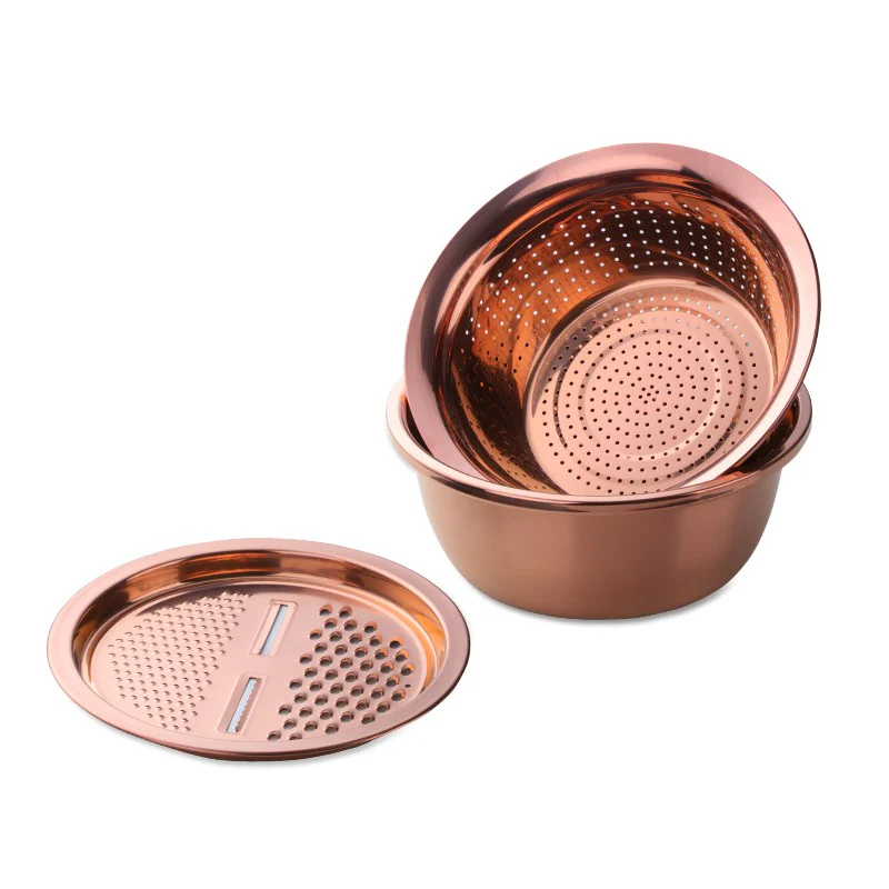 Stainless Steel Strainer-Grater Bowl