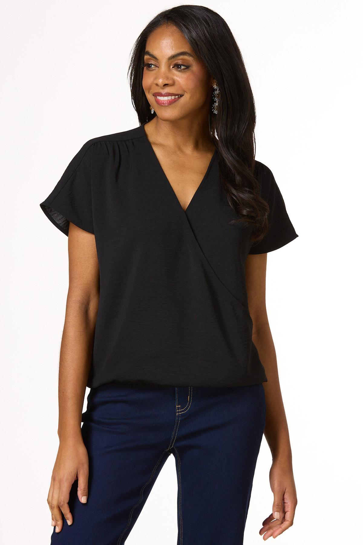 Black Airflow Wrap Top