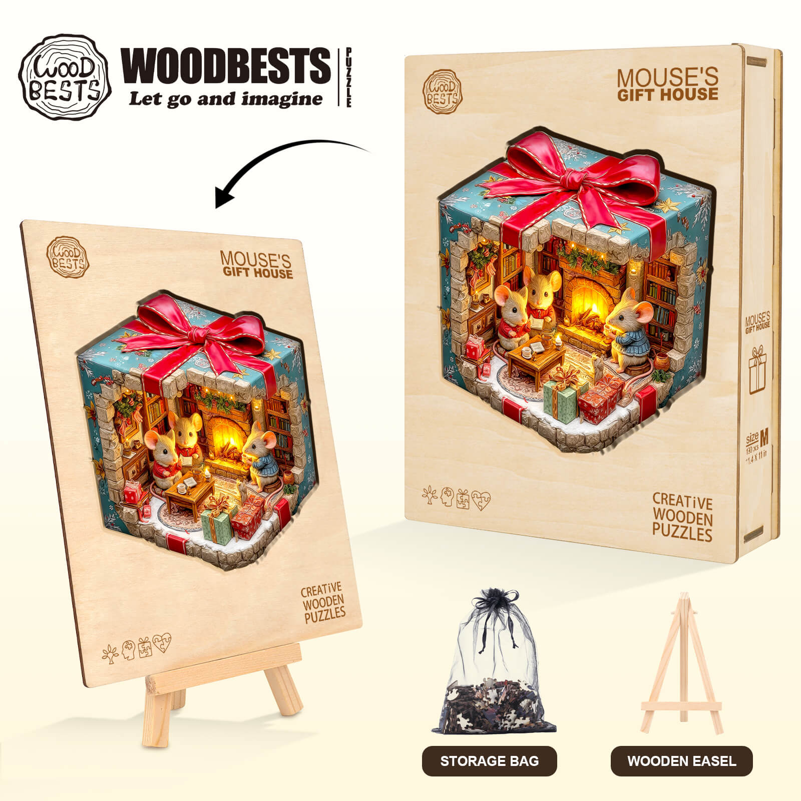 Mouse's Gift House Wooden Jigsaw Puzzle