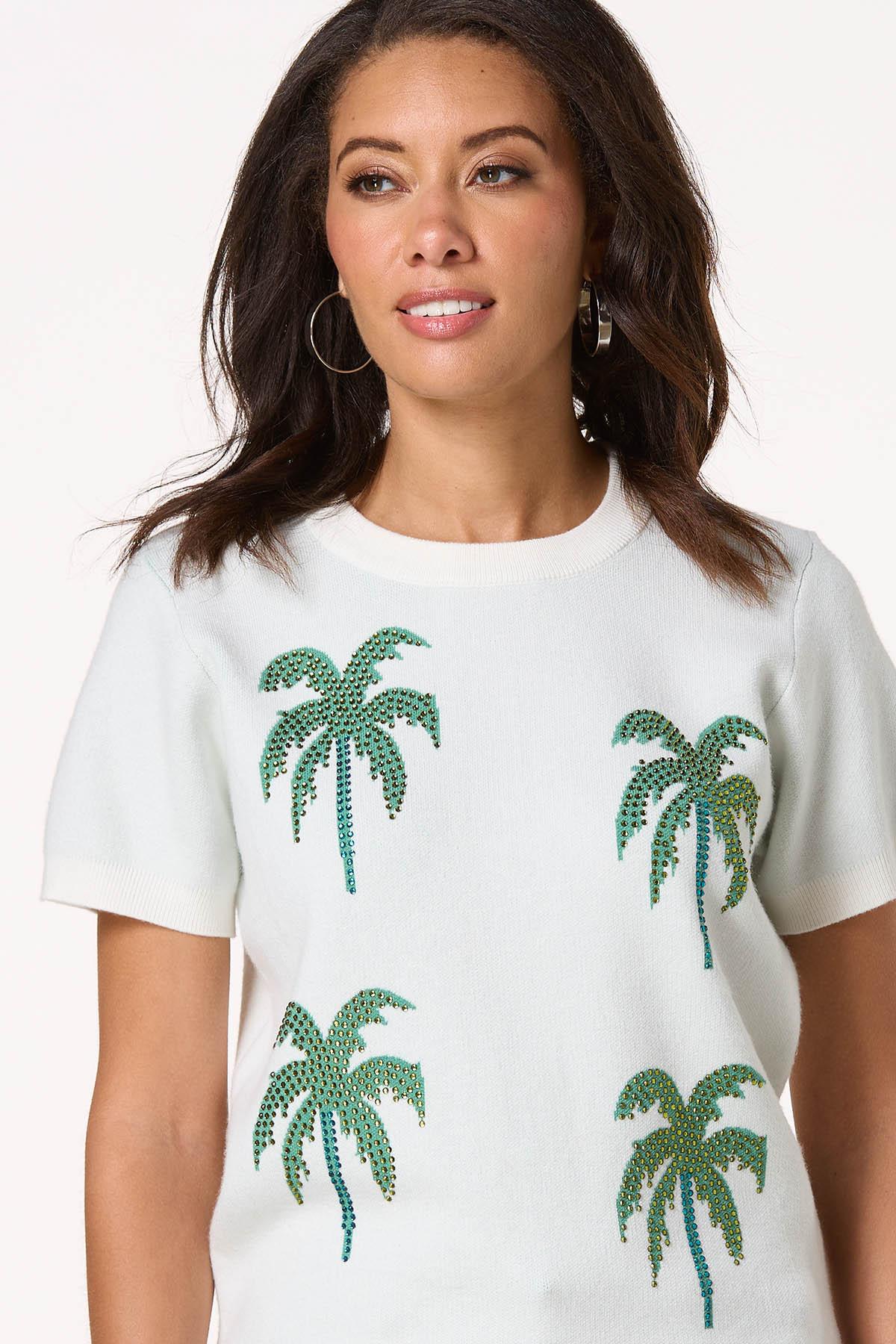 Rhinestone Palm Tree Icon Sweater