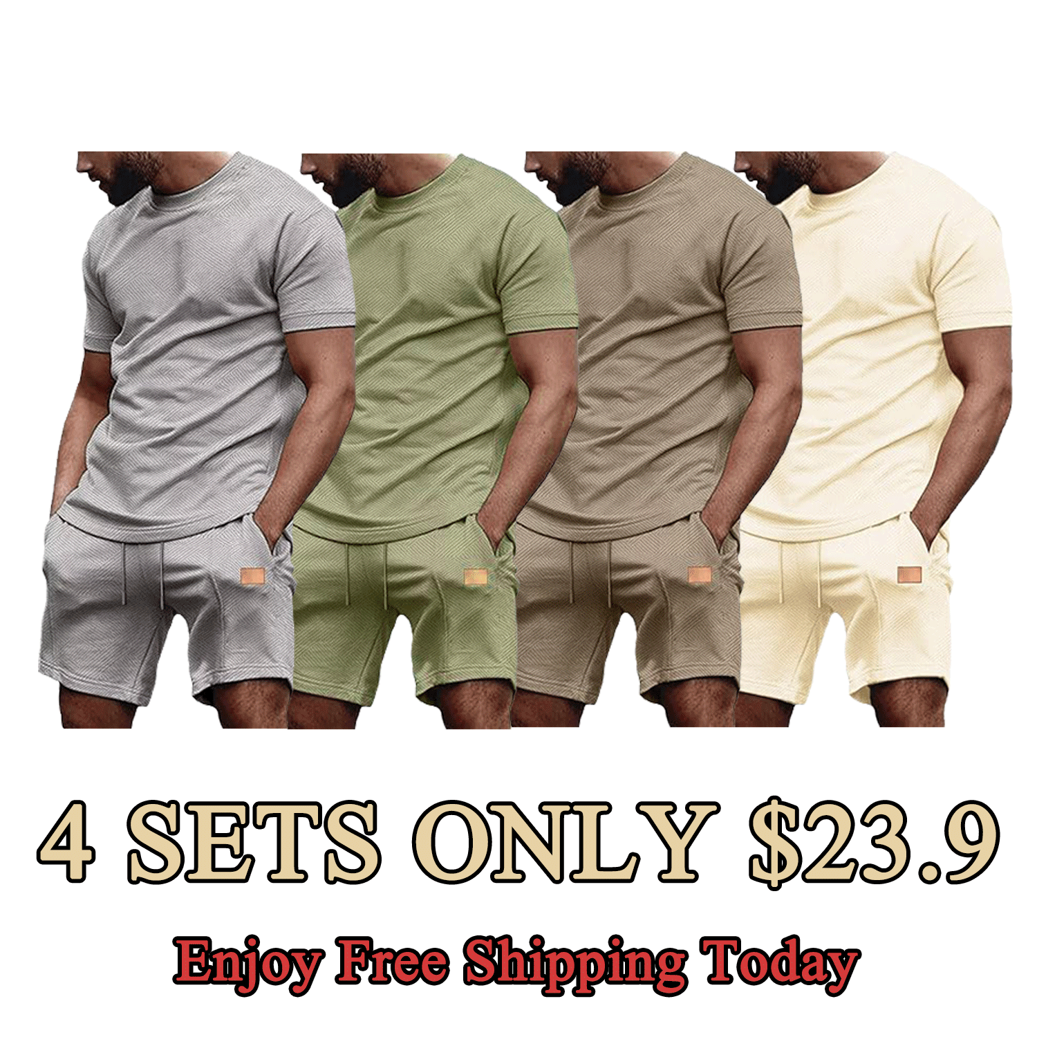 🌴Men’s Casual Summer 2-Piece Shirt & Shorts Set – Comfortable Everyday Outfit