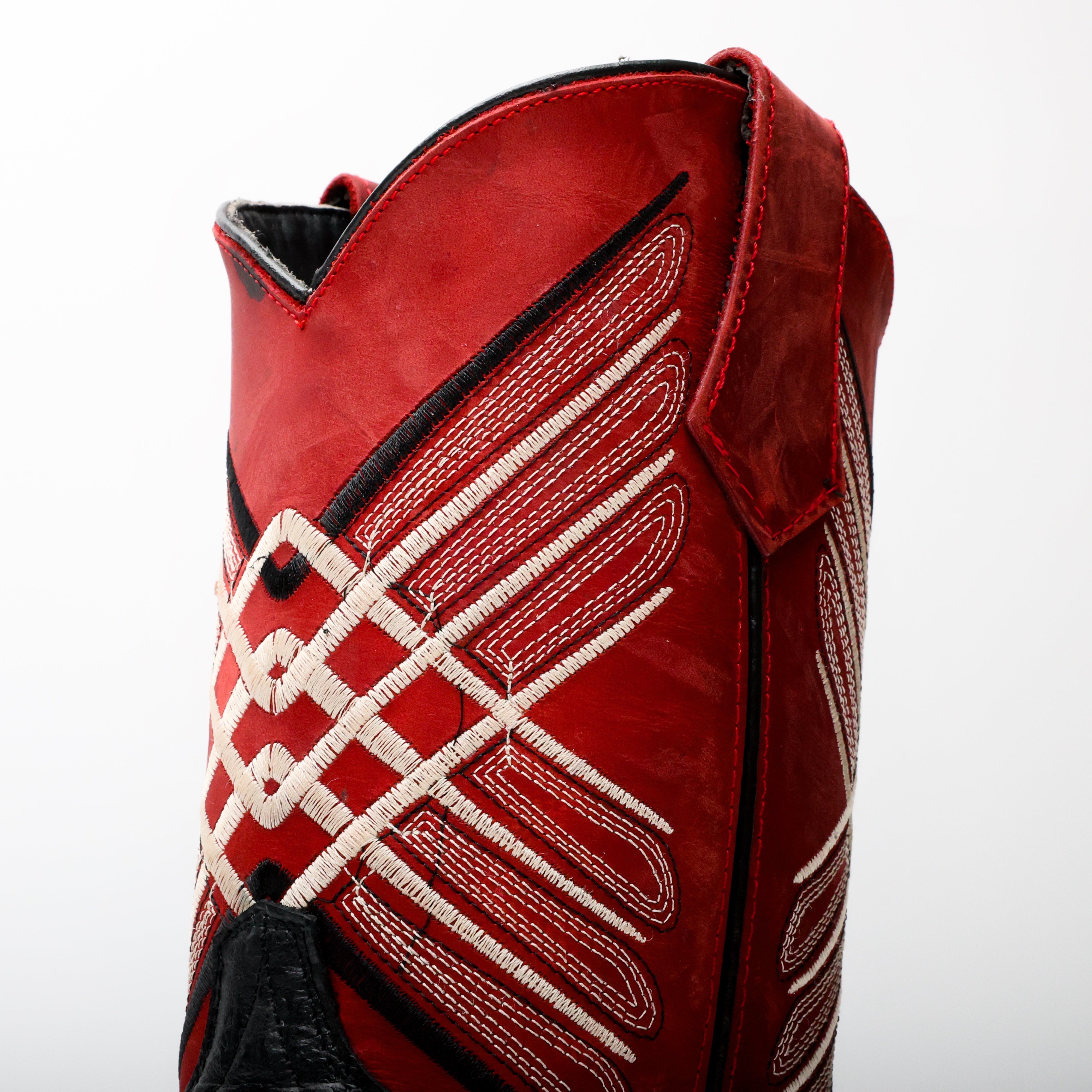 Black Caiman Neck Leather Boots With 3D Lightweight Sole - Composite Toe