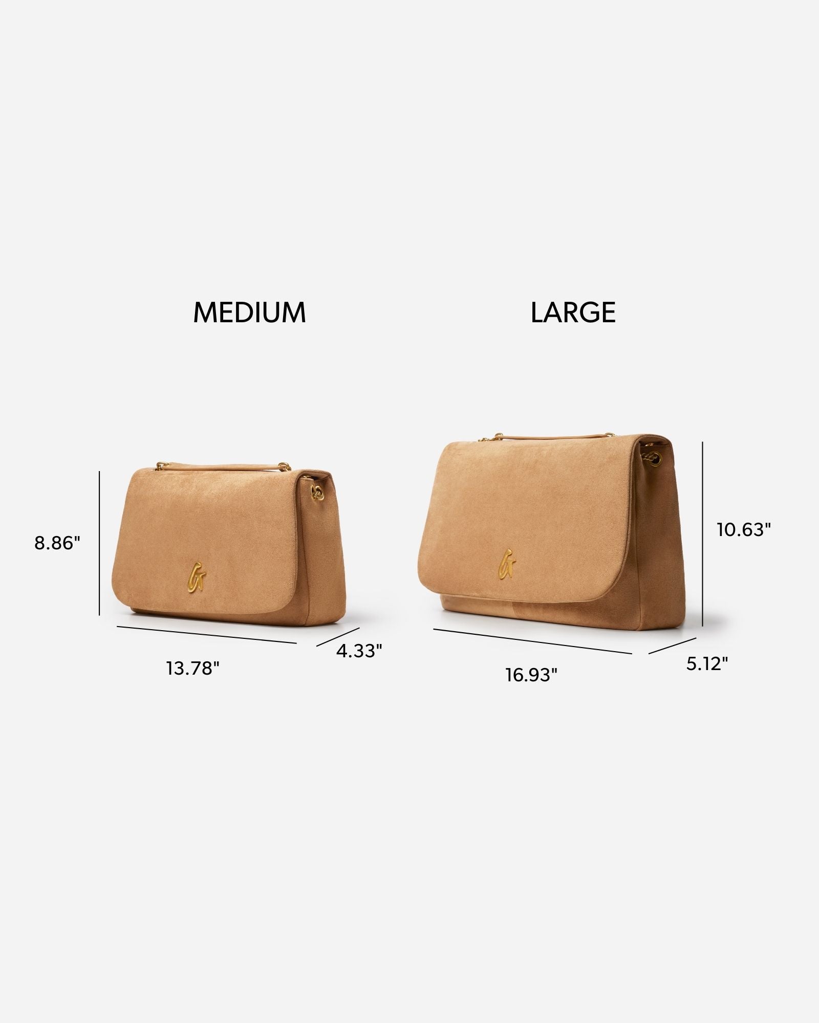 MEDIUM SUEDE FLAP BAG - TAN