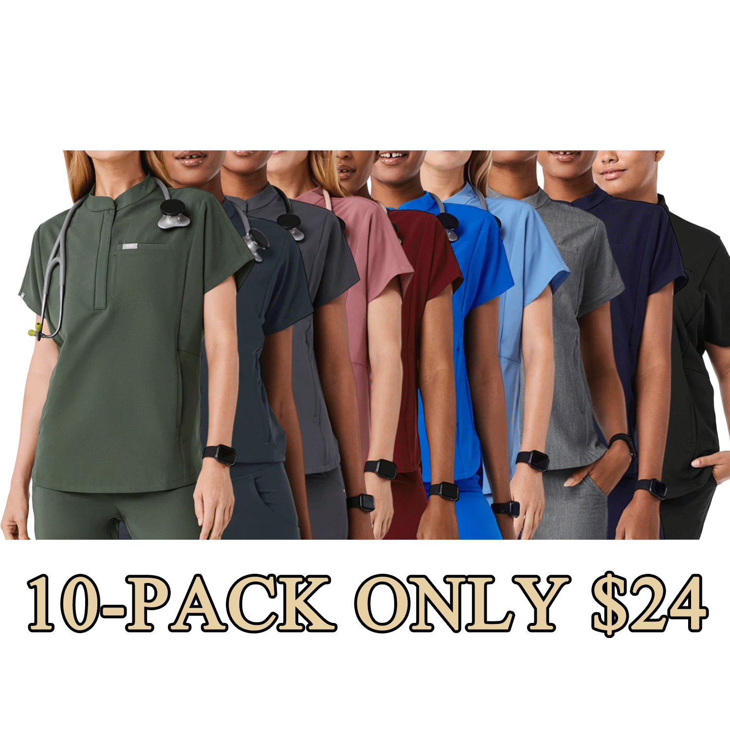 Stretch Scrub Top & Jogger Scrub Pants Set