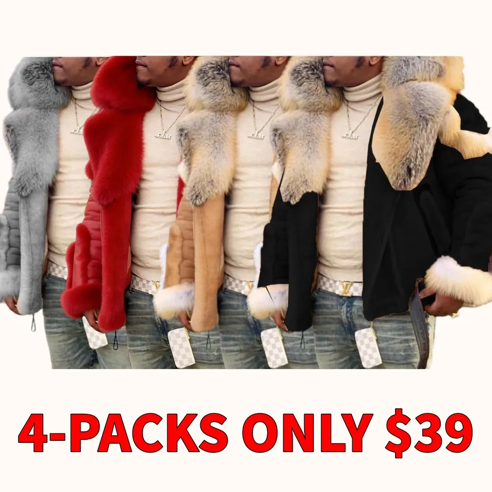 Thickened men's faux suede jacket