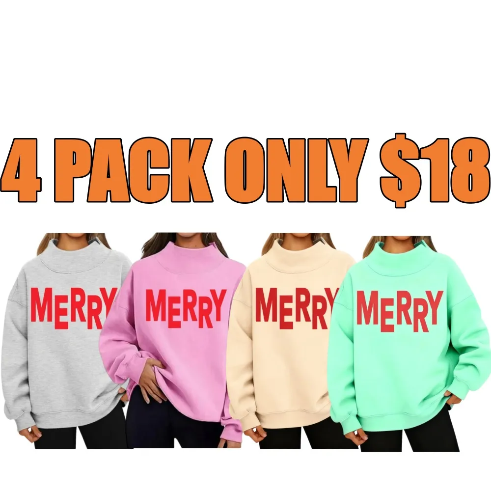 Merry Christmas Puff Print Design Sweatshirt