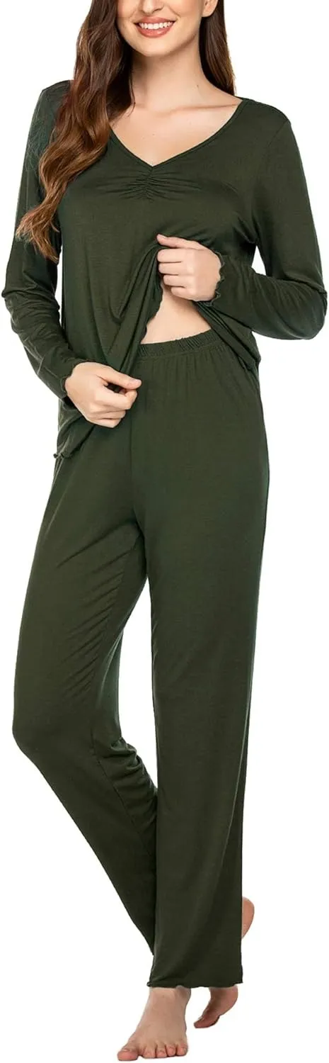 Womens Pajama Sets 2 Piece Lounge Set Fall Winter Pajamas