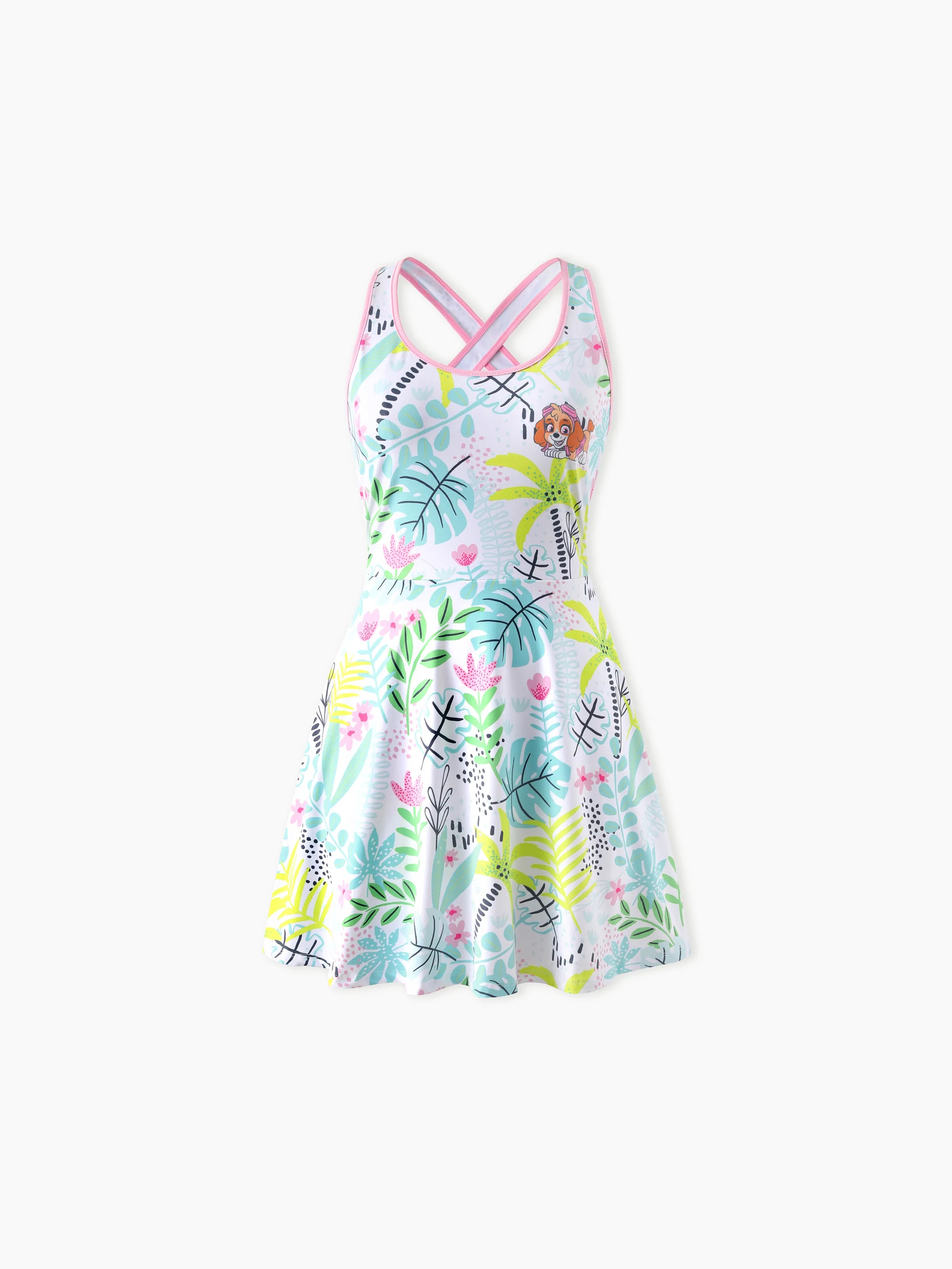 PAW Patrol Matching Family Floral Dress/ Cotton Top Turquoise