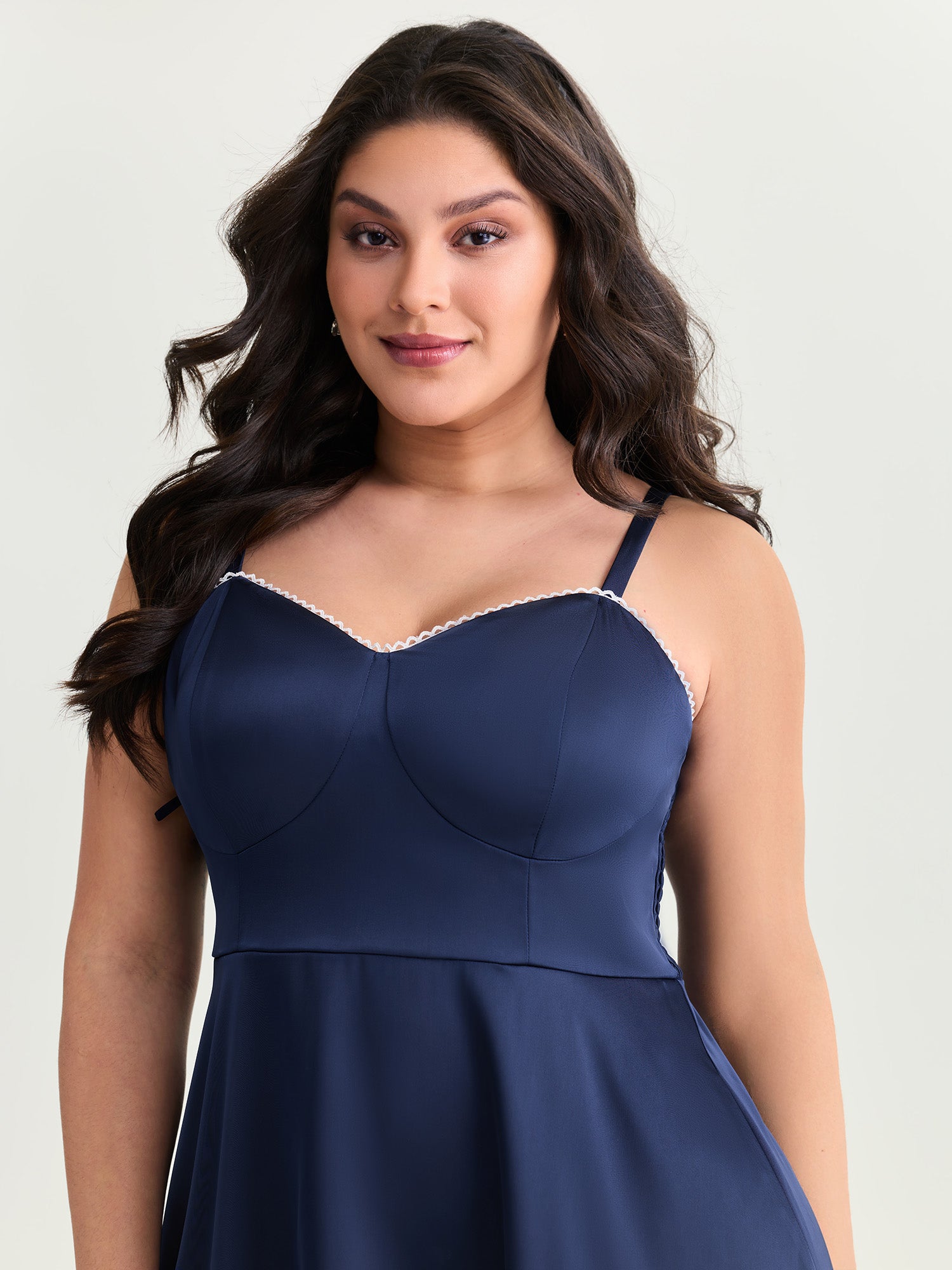 Lace Supportive Bra Fit And Flare Midi Dress