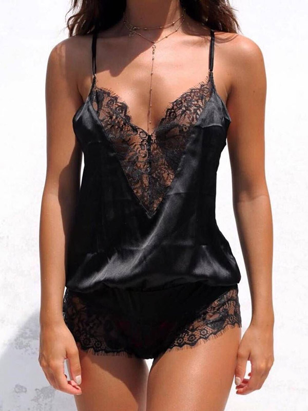 Lace Split-Joint One-Piece Bodysuit