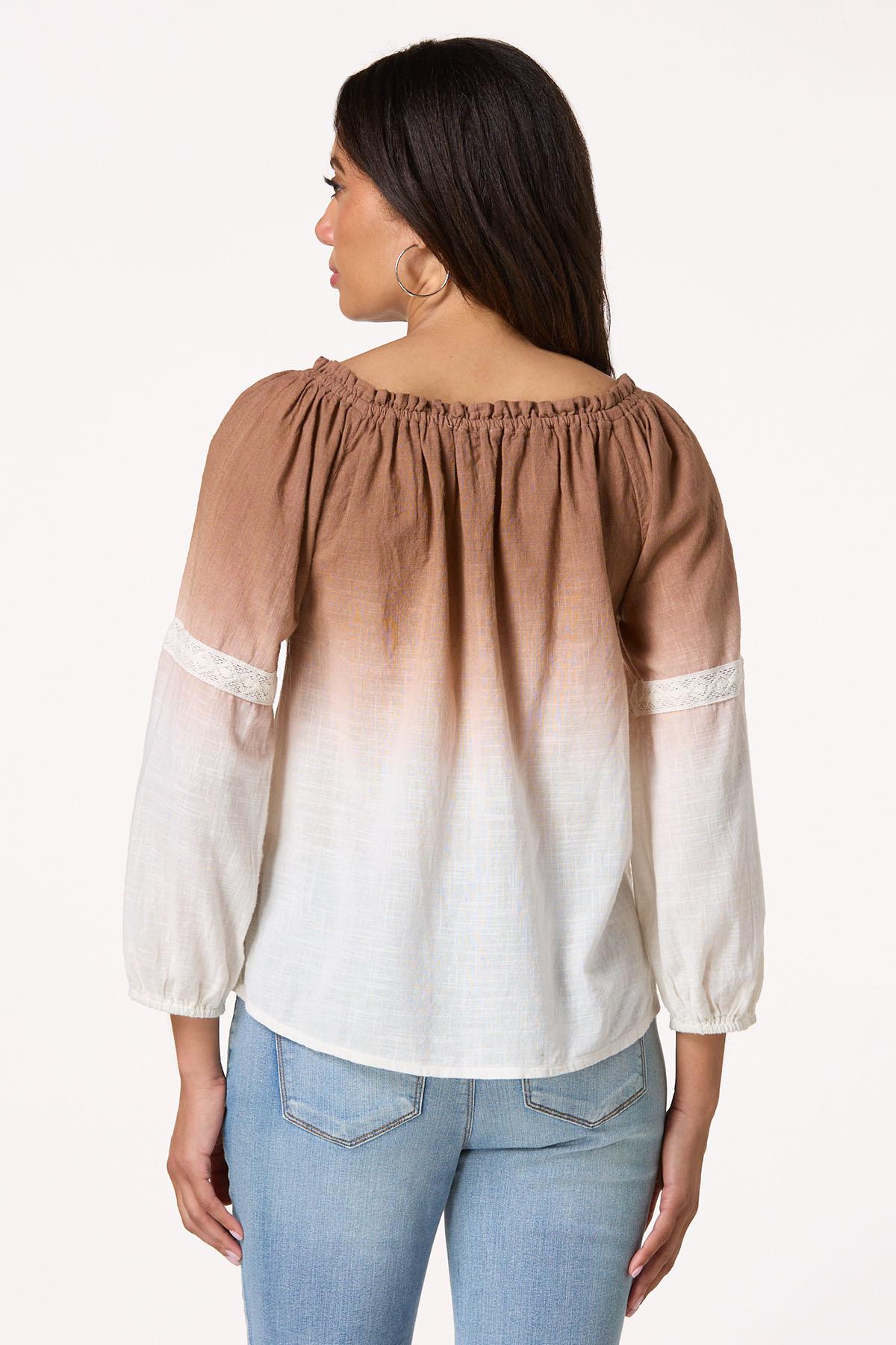 Dip Dye Lace Trim Poet Top