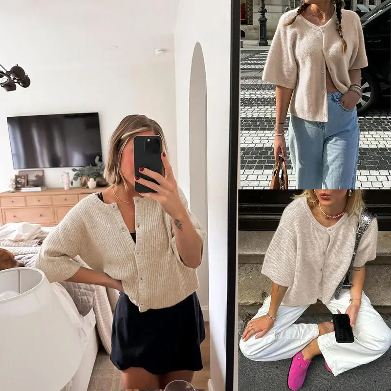 Women's Lightweight Cardigan Short Sleeve