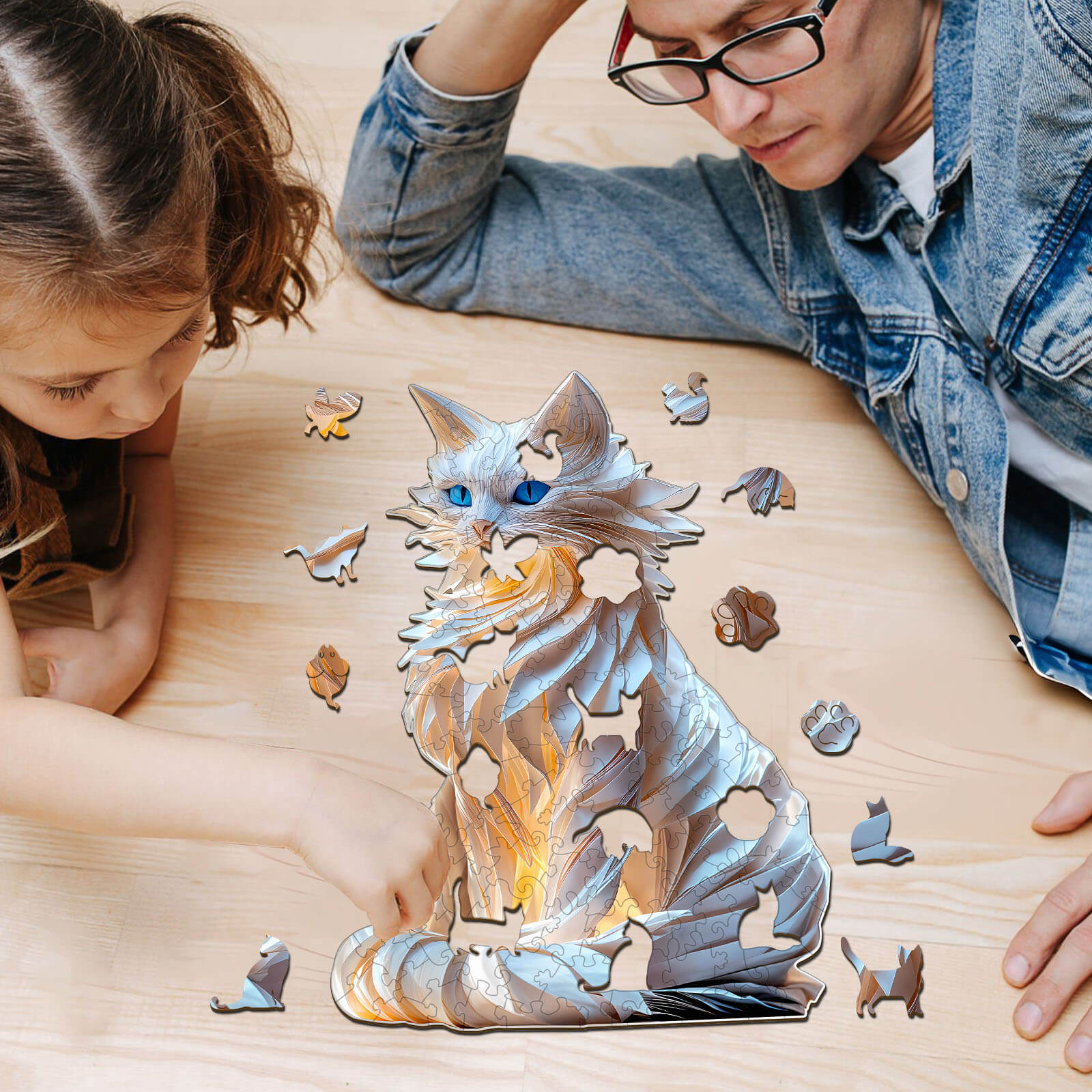 Noble cat Wooden Jigsaw Puzzle
