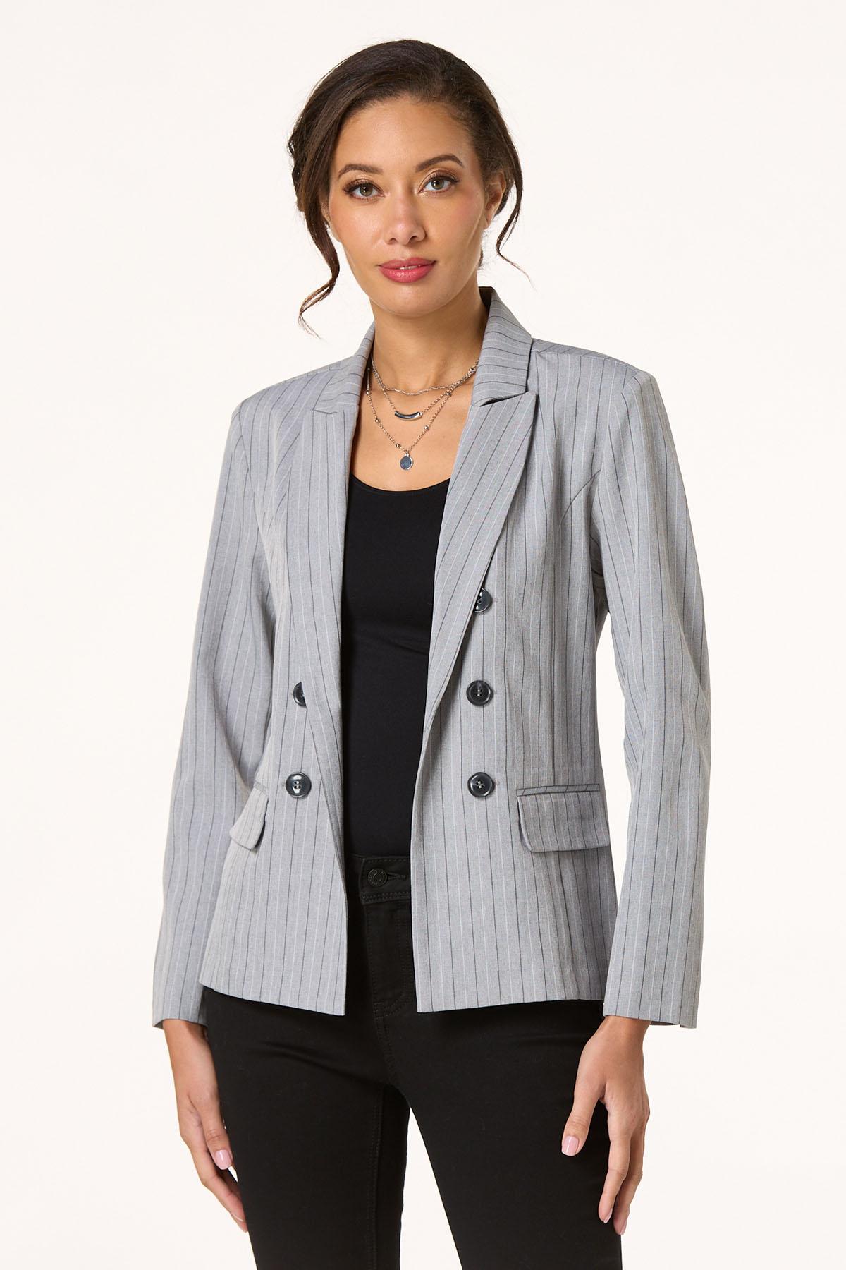 Pinstripe Triple Button Blazer