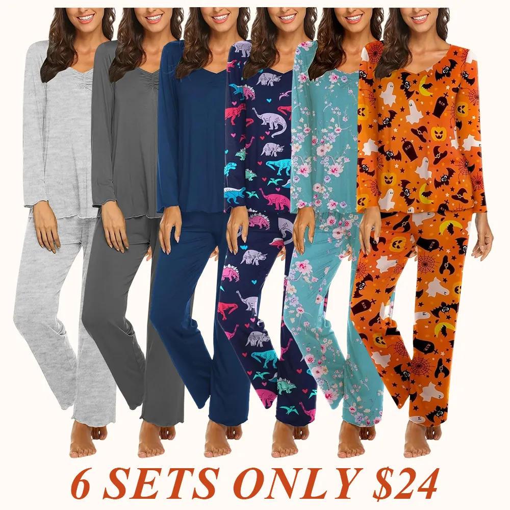 Womens Pajama Sets 2 Piece Lounge Set Fall Winter Pajamas