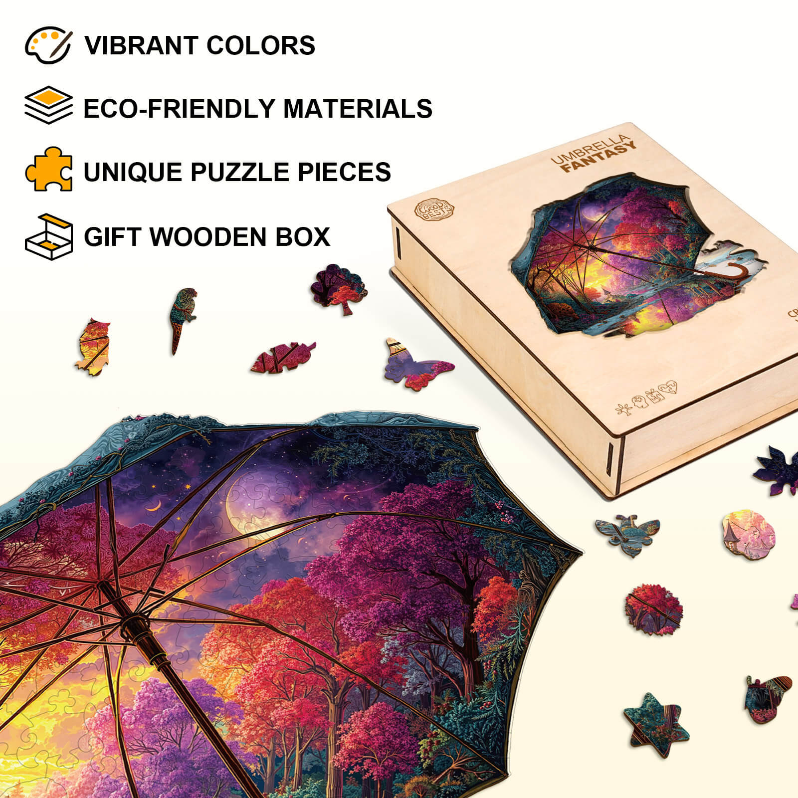 Umbrella Fantasy Wooden Jigsaw Puzzle