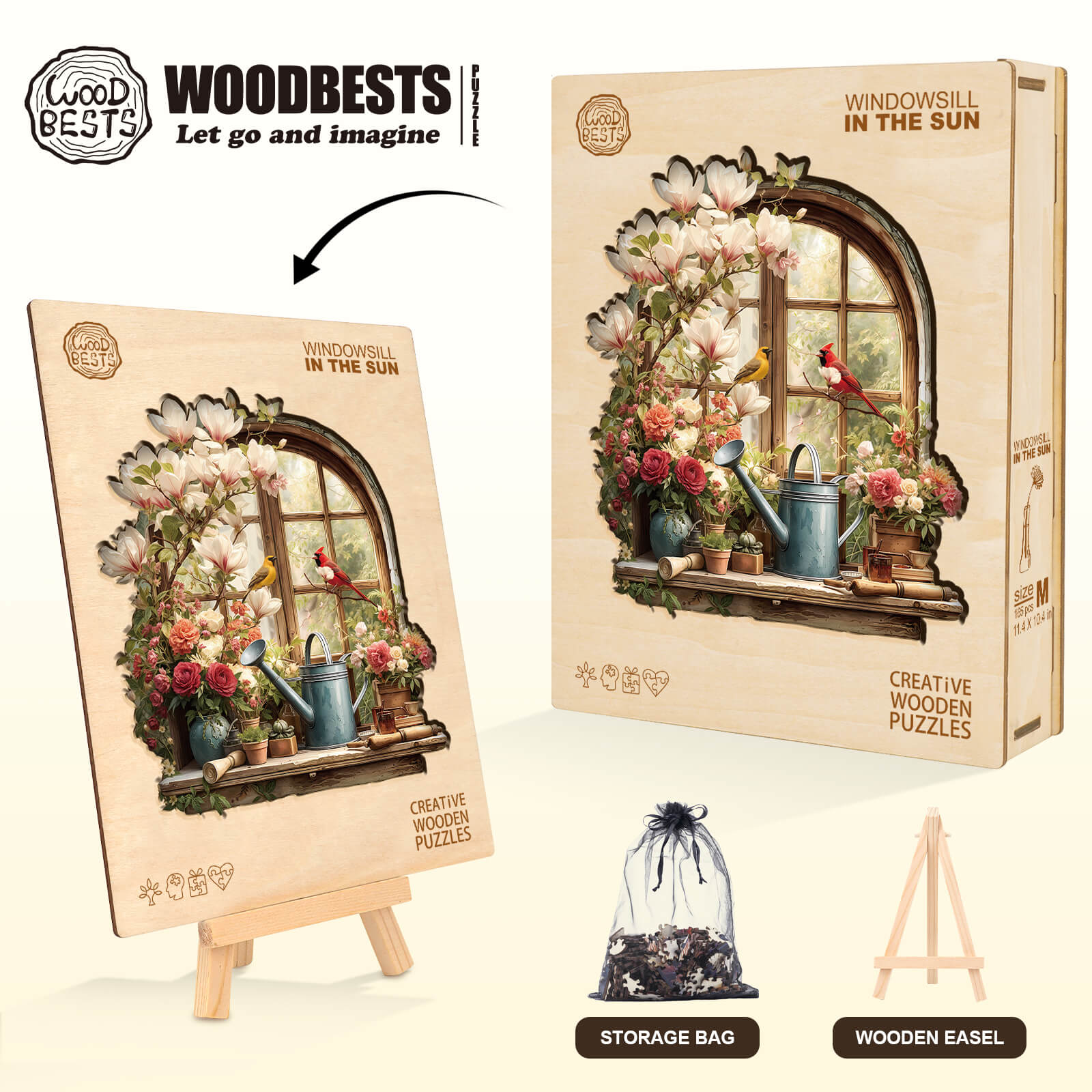 Windowsill in the sun Wooden Jigsaw Puzzle