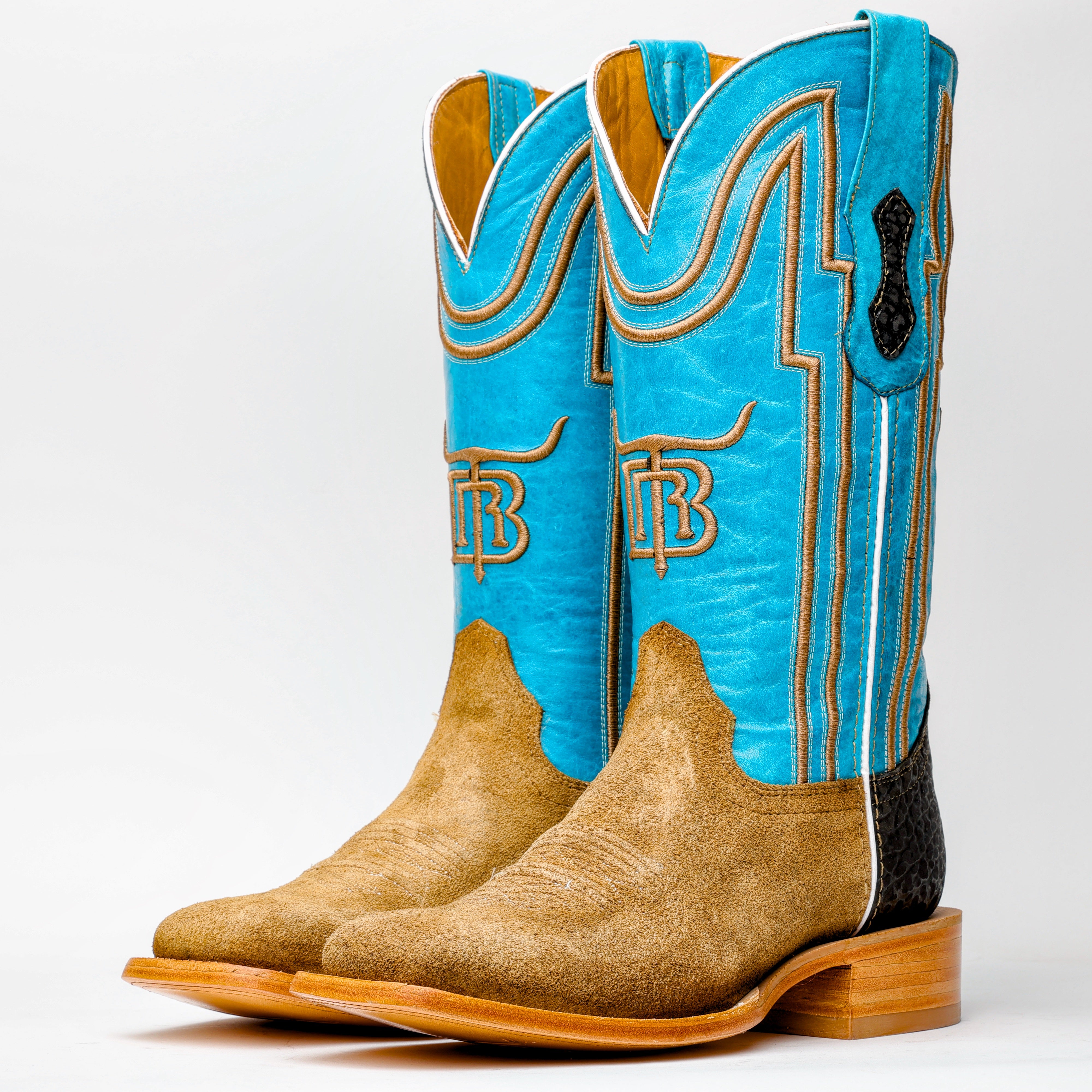 Honey Rough-Out Boots - Square Toe