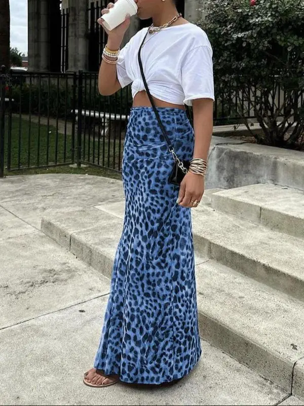 Women's Leopard Print High Waist Bodycon Skirt