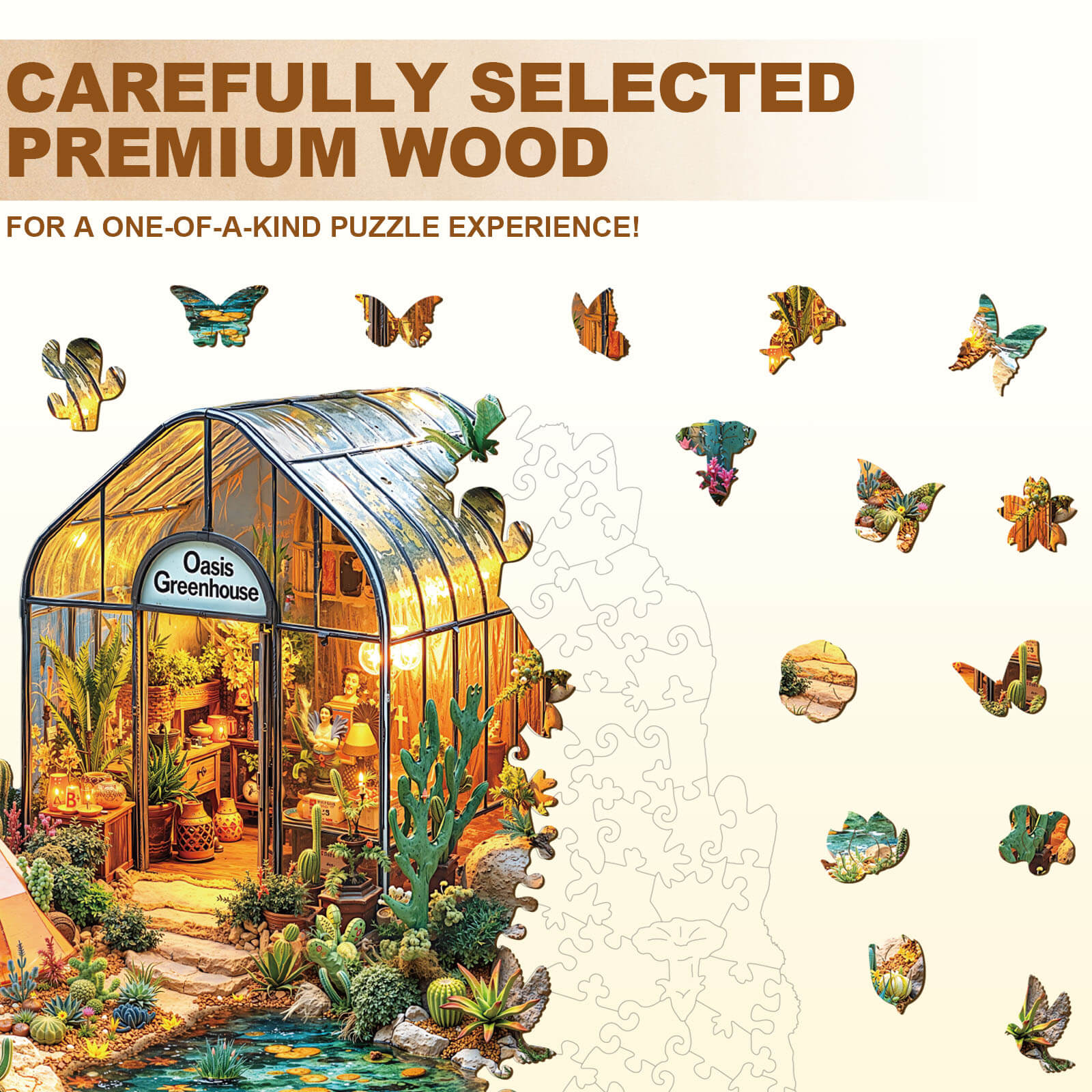 Oasis Greenhouse Wooden Jigsaw Puzzle