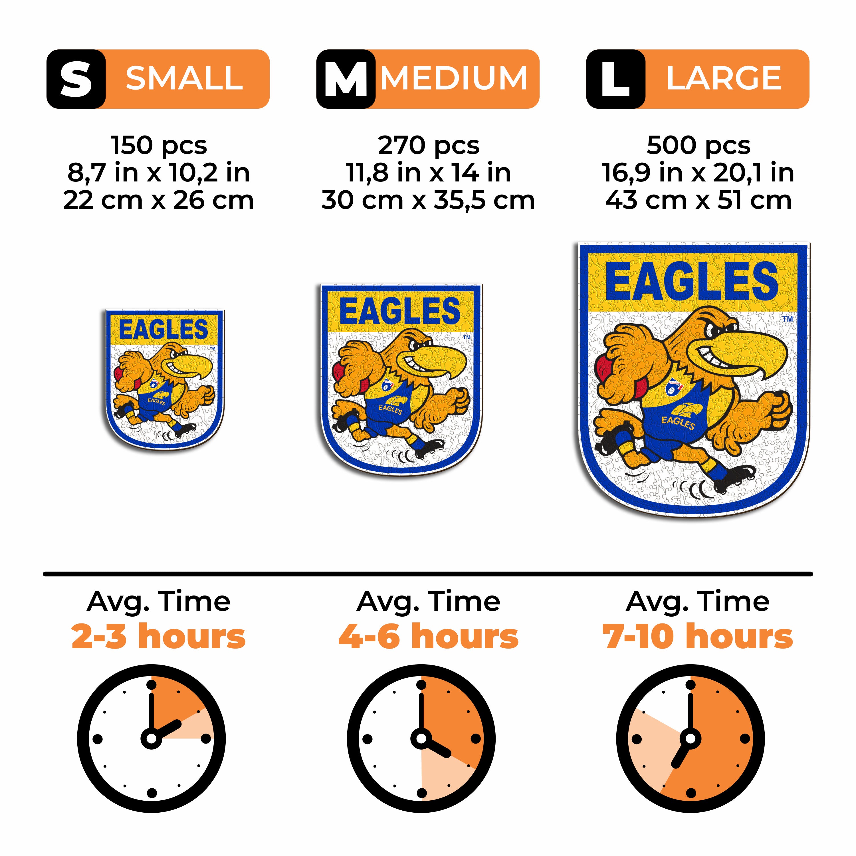 West Coast Eagles FC Retro Mascot - Wooden Puzzle