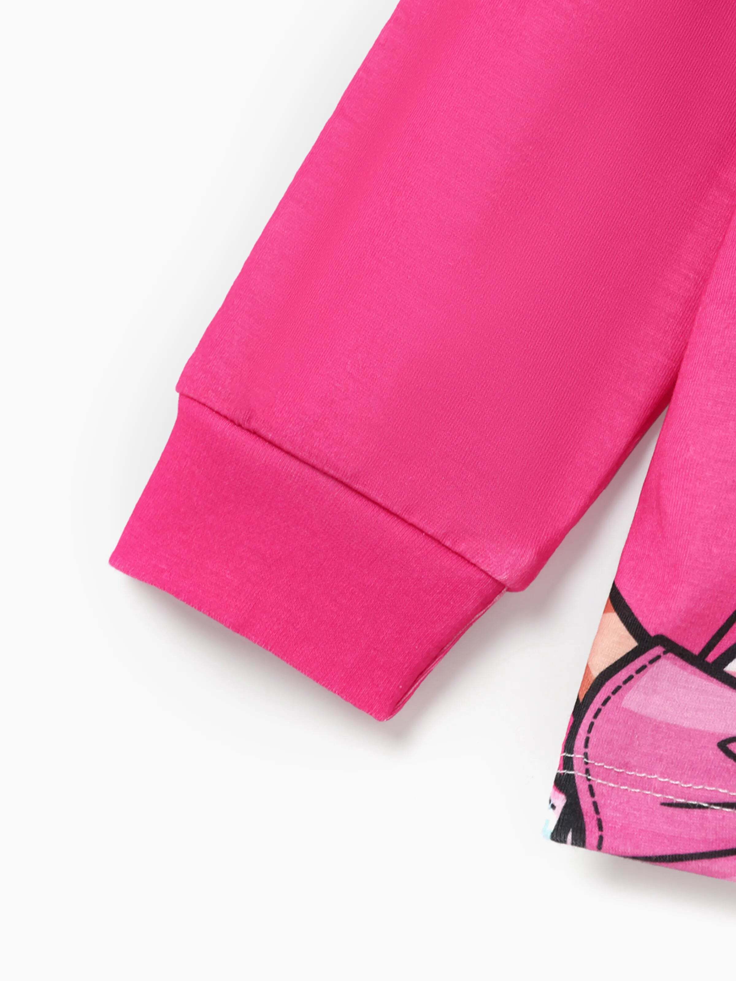 Barbie Mommy and Me Christmas Snowflake Deer Pattern Print Pajamas Sets with Christmas Socks