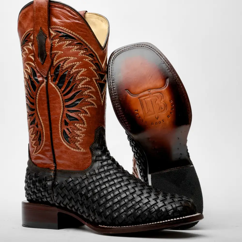 Mocha Brown Basketweave Boots