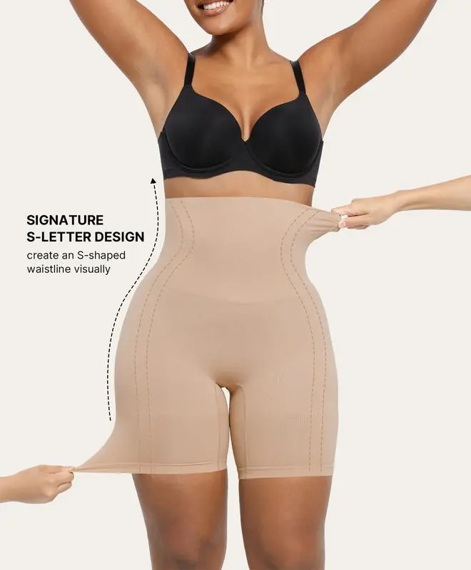 Seamless High Waisted Sculpting Shorts Women Body Shaper