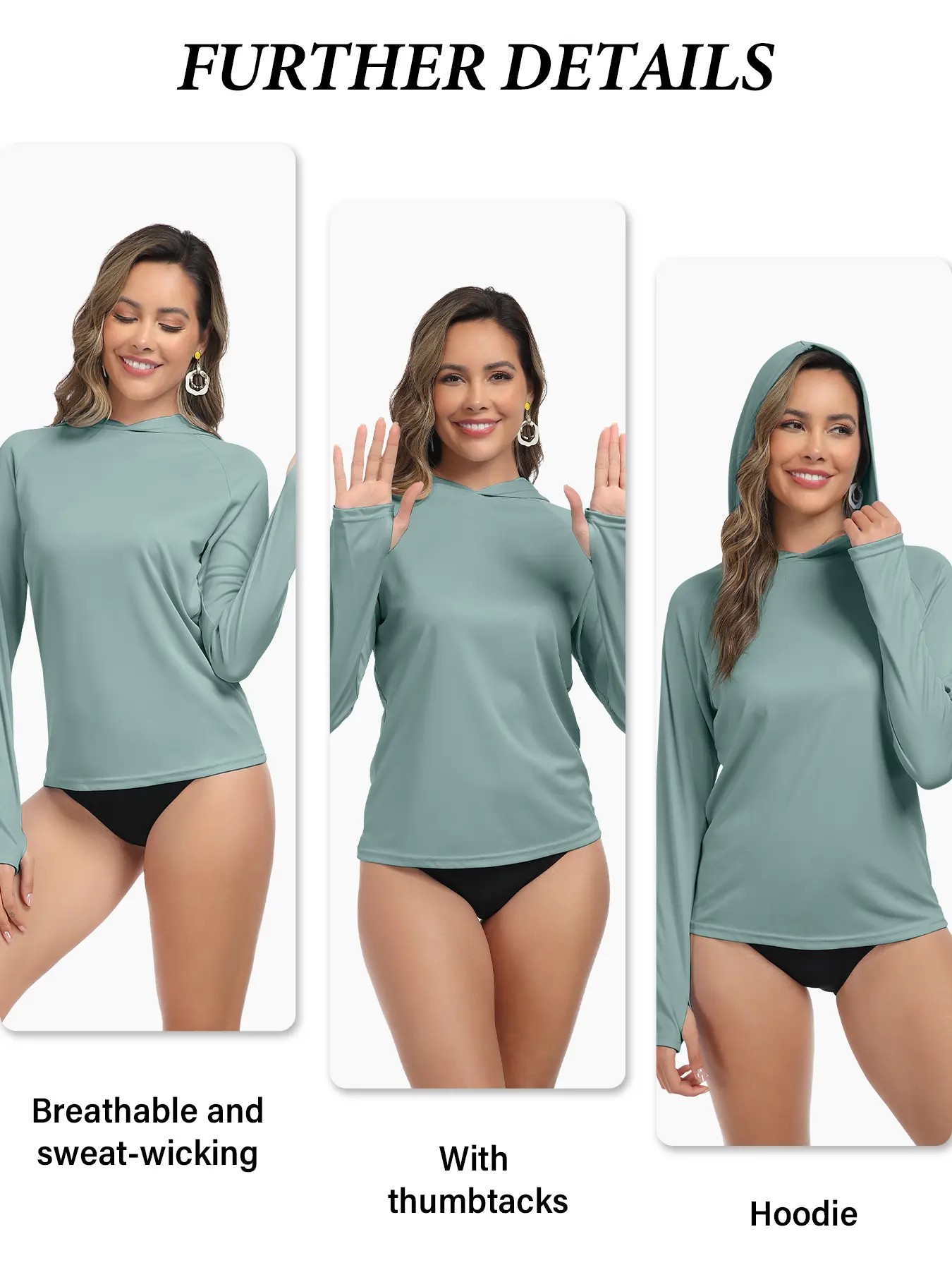 Women's Sun Protection Shirt Long Sleeve Lightweight Hoodie for Women Hiking Outdoor Fishing Summer dealsforyoudays