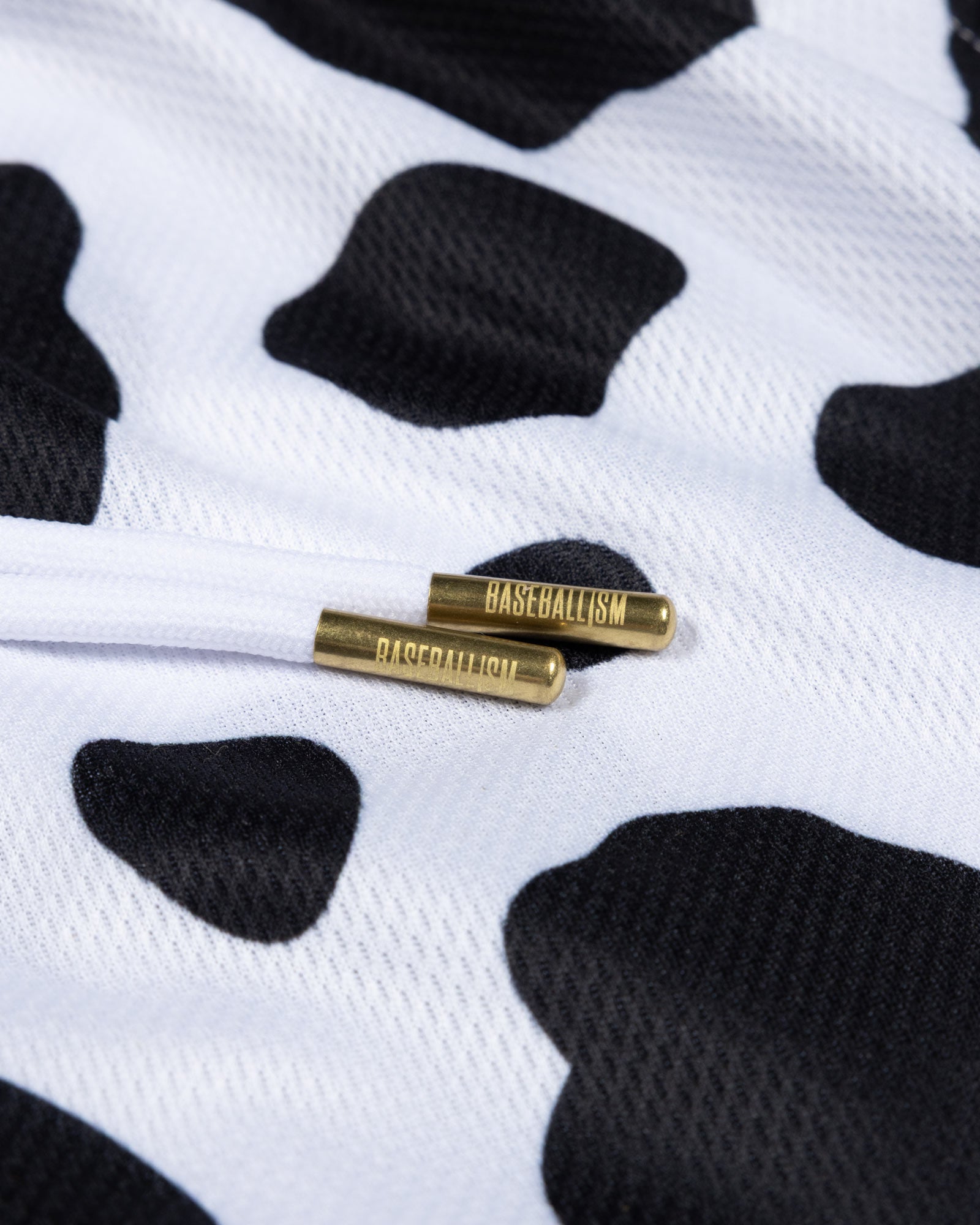 Moo Milk Cow Print Diamond Air Mesh Shorts (Black) - Youth