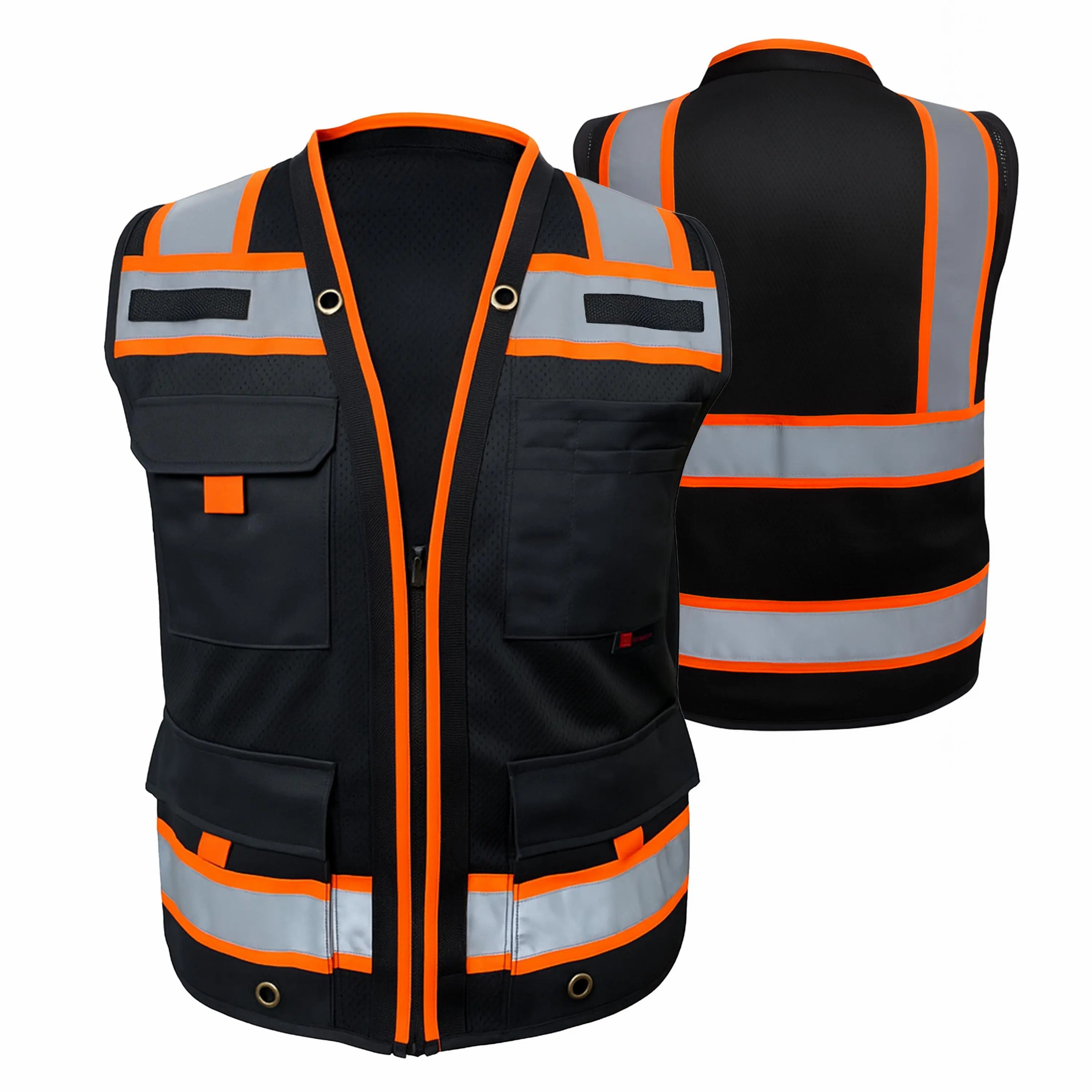 🛍️【Stock Up Deals】Superintendent Vest, High Visibility Reflective Safety, Mesh Safety Vest with Zipper and Multi pockets