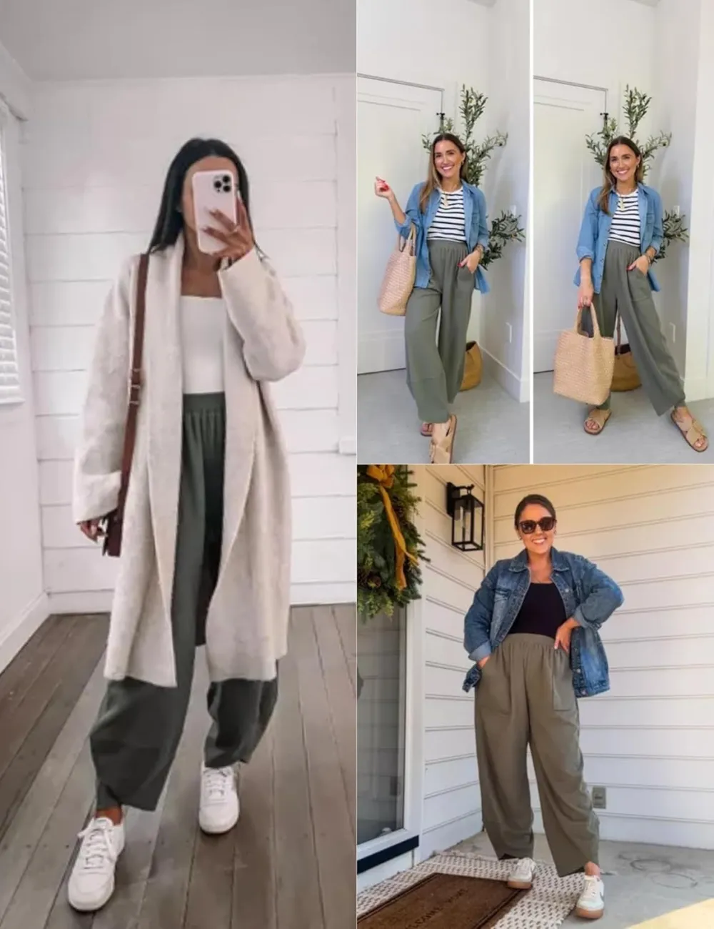 Women's Wide Leg Harem Pants Casual Palazzo Pants with Pockets High Waist Relaxed Fit
