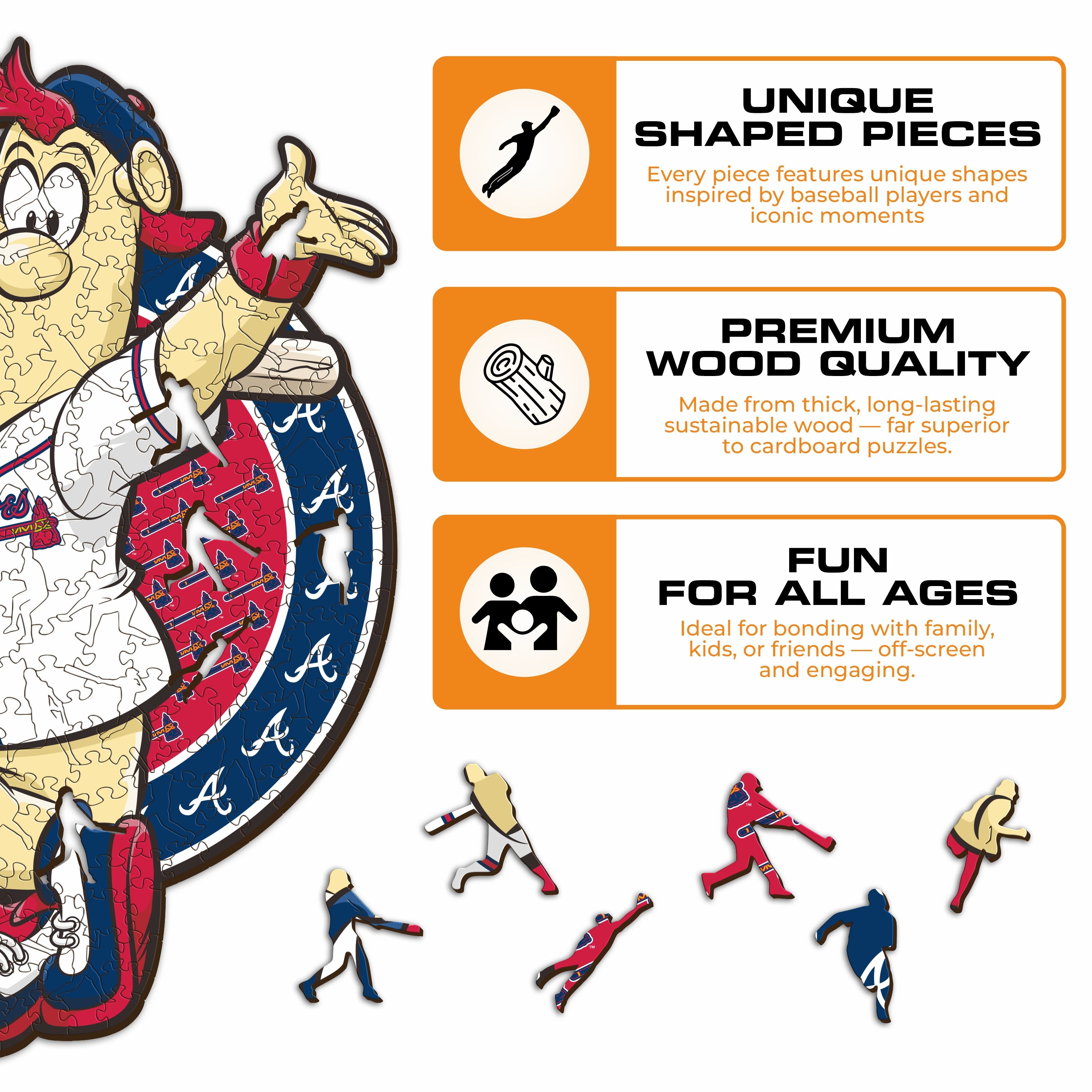 Atlanta Braves™ Mascot - Wooden Puzzle