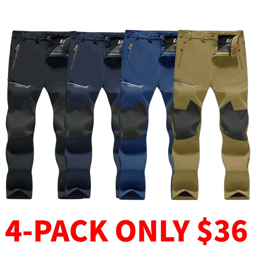 Men's winter fleece-lined ski pants