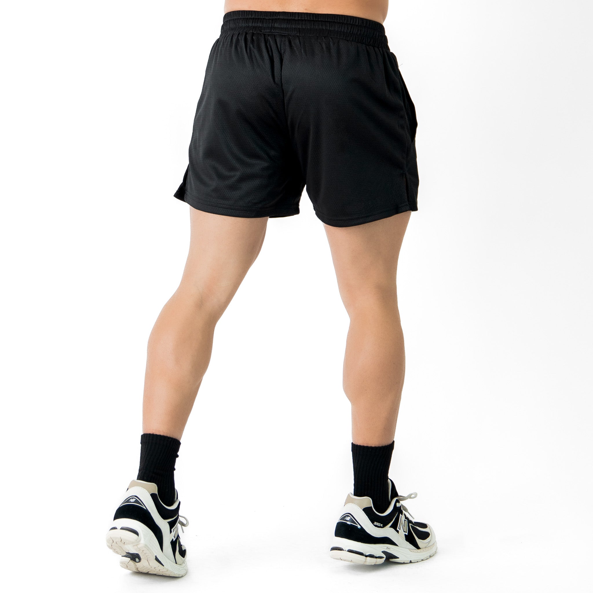 MUAY THAI SHORTS (MID THIGH CUT) - BLACKOUT
