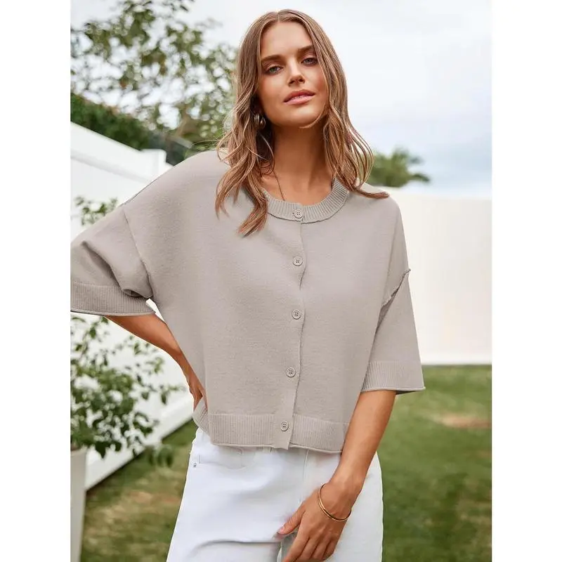 Womens Half Sleeve Cardigan Sweaters