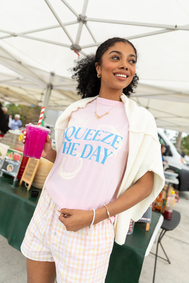 Squeeze The Day Pink Comfort Color Graphic Tee