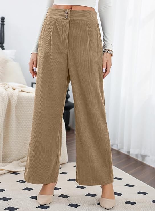Women's Elastic Waist H-Line Wide Leg Pants Daily Going Out Pants Apricot Casual Split Joint Plain Spring/Fall Pants