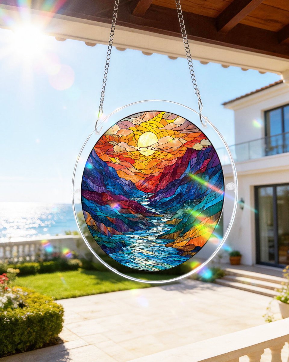 Acrylic Jigsaw Puzzle Suncatcher - Glazed Mountain Moon